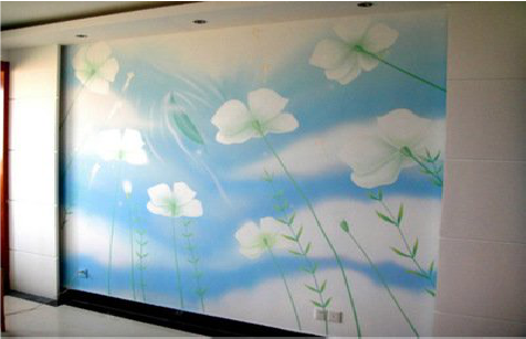 栾川画墙绘怎么画好白云的蓬松感?