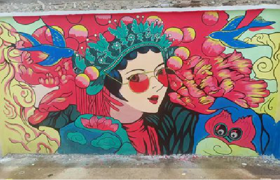  栾川墙体彩绘-网红墙