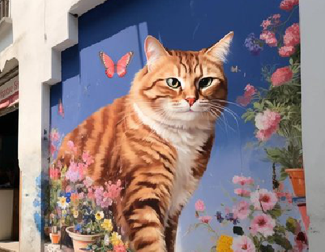  栾川自己绘制有个性的手绘墙