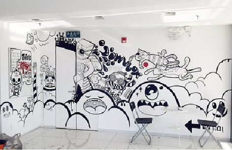  栾川手绘墙并非传统涂鸦。